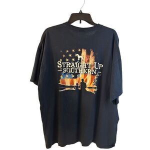 Straight up Southern T-shirt shirt Mens xxl USA flag stripes stars father/son